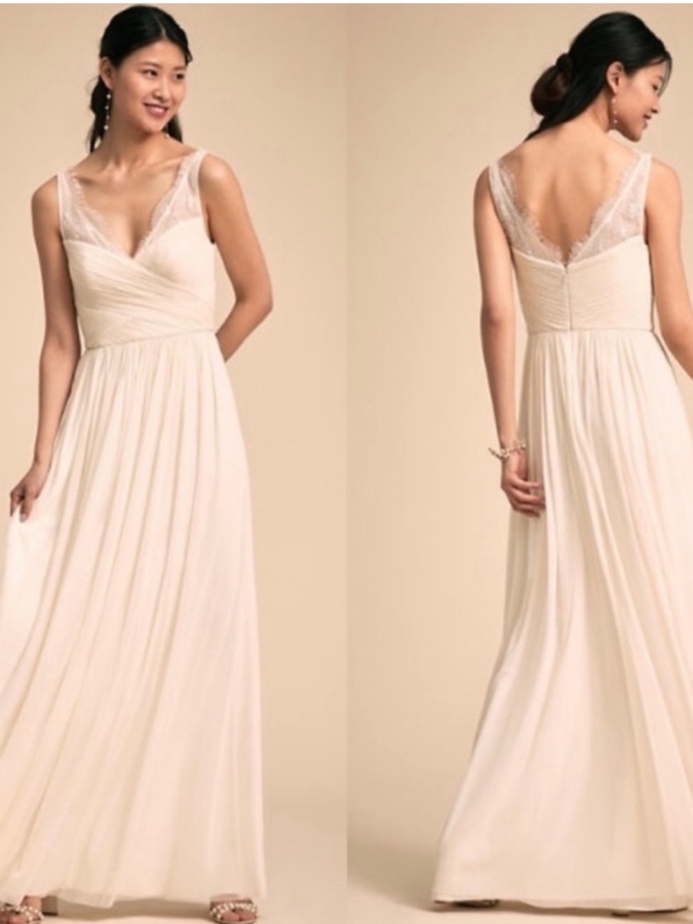 Anthropologie x BHLDN Hitherto Fleur Dress in Blush Pink Sz 2